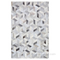 Tapis patchwork gris en cuir en cuir en cuir gris